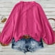 thumbnail image 5 of Tops de otoño,Blusa de mujer de color liso, con encaje, escote en V, manga larga, poliéster, informal, para uso doméstico y diario, sopatenor, 5 of 8