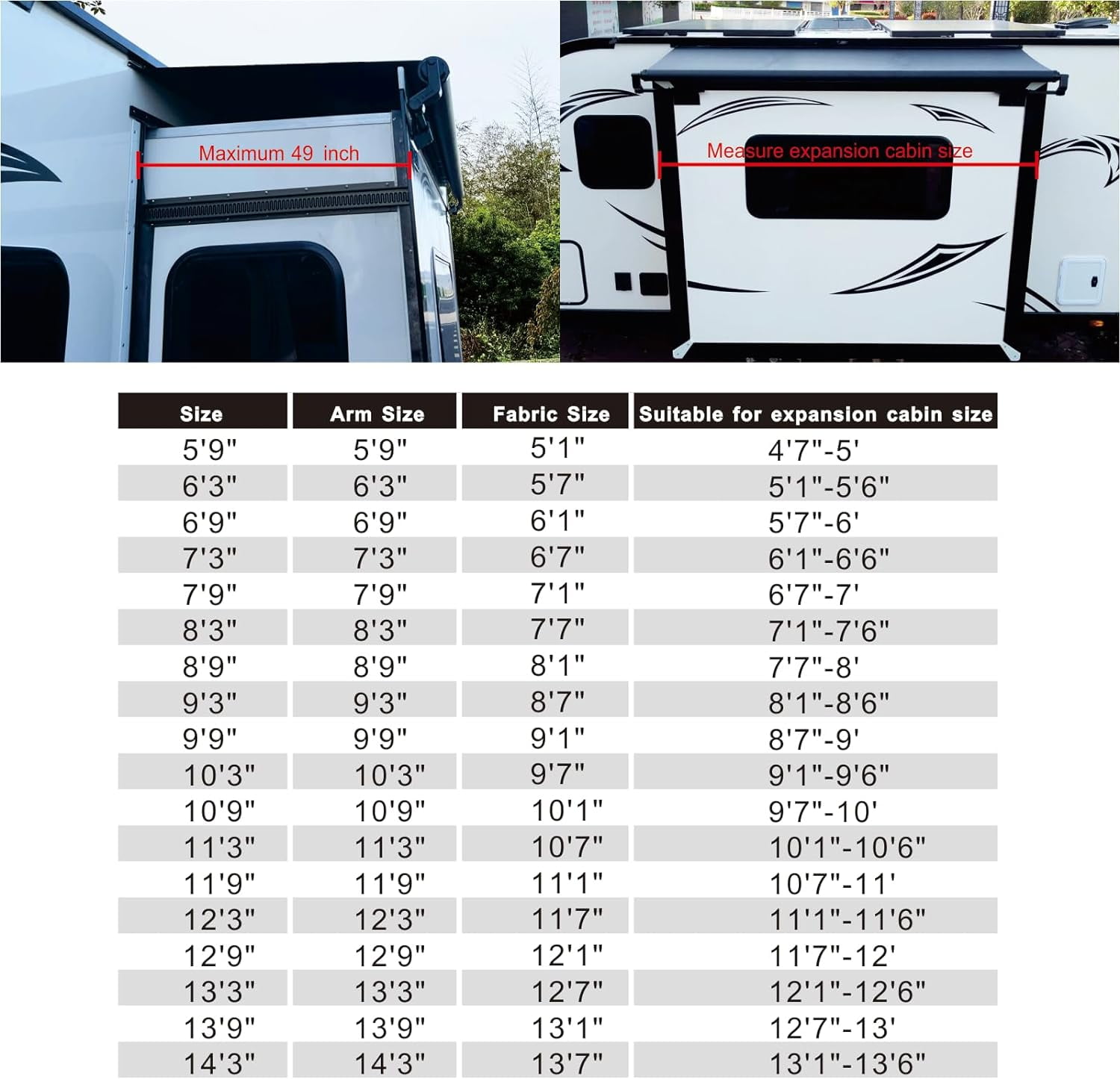 Dulepax RV Slide Out Awning Camper Topper Modular Slide Out Awning Kit for RVs,5th Wheels,Travel Trailers and Motorhomes-White,7'9''(7'1''Fabric)