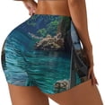thumbnail image 1 of Fotbe Tropical Paradise Window View Shorts Sin Costuras – Shorts Deportivos de Cintura Alta para Mujer, Elásticos para Gimnasio, Yoga, Running o Ciclismo-Small, 1 of 8