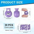 thumbnail image 2 of Uxcell Round Cord Lock, Plastic Single Hole Spring Loaded Toggle Stoppers Light Purple, 2 of 7