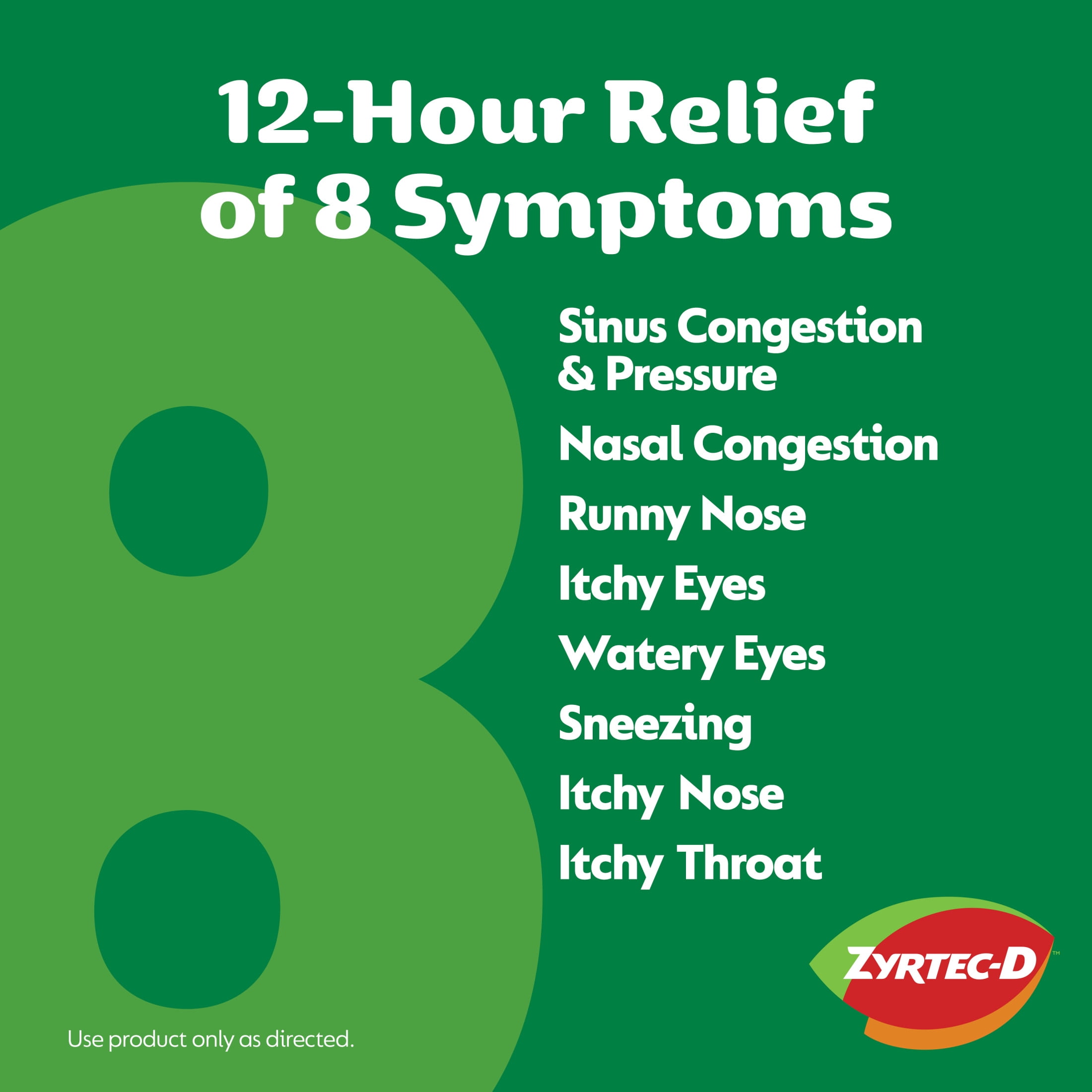 Zyrtec-D 12 Hour Allergy Relief & Nasal Decongestant Tablets, 24 Ct