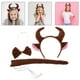 thumbnail image 2 of Conjunto de disfraz de animales, cuernos de toro de peluche, orejas de vaca, diadema, pajarita y cola para cosplay, accesorio de disfraces para Halloween, fiestas navideñas para niños, 2 of 7