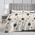 thumbnail image 4 of DouZhe Ultra-Soft Micro Fleece Lightweight Flannel Bed Blanket, Cartoon Fantasy Space Universe Print Cozy Warm Throw Blankets, 60"x50", 4 of 7