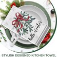 thumbnail image 6 of Snowy Winter Farmhouse Kitchen Dish Towel, Let It Snow Sign Tea Bar Hand Drying Baking Cloth, Seasonal Pine Trees Black White Buffalo Plaid Check Decor Home Decorations 18” x 26” 2 Packs, 6 of 6