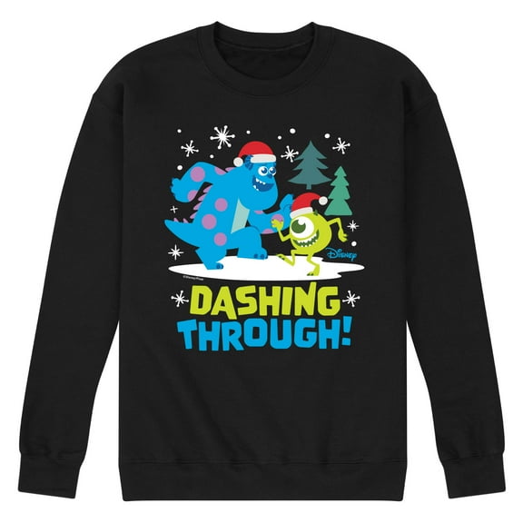 Monsters Inc - Dashing Through - Men's Crew Neck Fleece Pullover