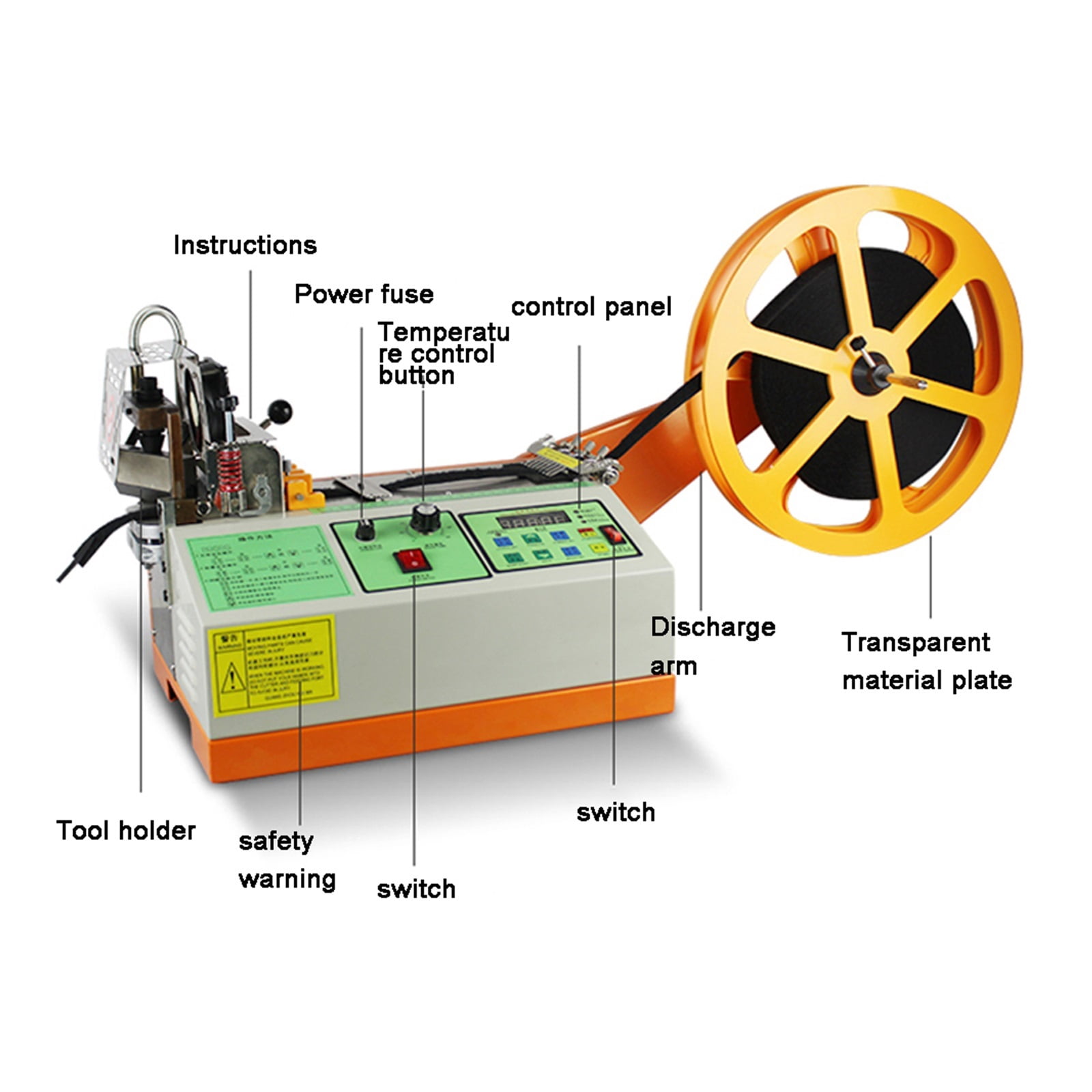 Computer Hot And Cold Cloth Belt Tape Cutting Machine Auto Magic Adhesive Tape Webbing Machine Elastic Cut Tools