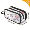 thumbnail image 4 of FORMRS Pencil Case with 3 Compartments Zipper Pouch, Elementary School Level and up, Purple Wildflowers, 4 of 8