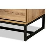 Baxton Studio Reid Modern and Contemporary Industrial Oak Finished Wood and Black Metal 4-Drawer Dresser