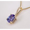 thumbnail image 3 of Bluebell Jewels Oval Cut Blue Cubic Zirconia 14K Yellow Gold Finish Classic Pendant, 3 of 4