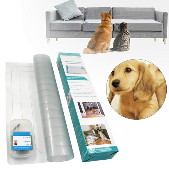 Pet Training Mat, Electrostatic Scat Mat to Keep Dogs Cats Off Couch Sofa Counter Top, Indoor Training Deterrent with Adjustable Settings, 3 Mats, Yin-09