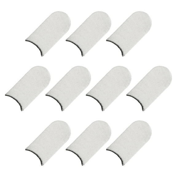 Uxcell Mobile Gaming Finger Sleeve Controller Finger Thumb Sleeve Finger Gloves White/Black, Glass Silver Fiber, 12pcs