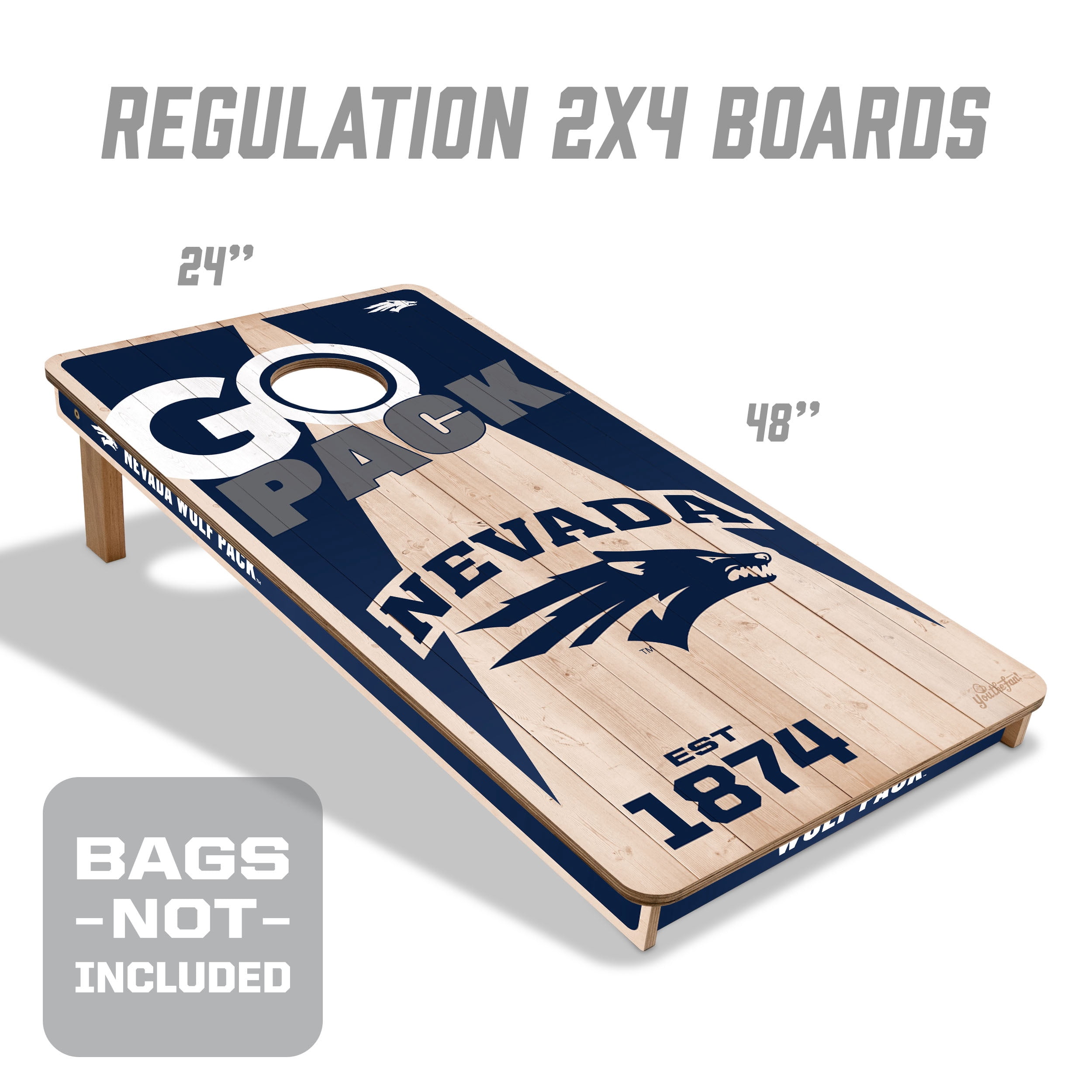 YouTheFan NCAA Nevada Wolf Pack 2' x 4' Cornhole Game No Bags