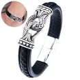 thumbnail image 2 of Pulsera Vikinga Negra Para Hombre, Pulsera Vintage De Cuero Pu, Accesorios De Ropa Duraderos Serendint AP007018-04, 2 of 6