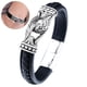 thumbnail image 2 of Pulsera Vikinga Negra Para Hombre, Pulsera Vintage De Cuero Pu, Accesorios De Ropa Duraderos Guardurnaity AP007018-02, 2 of 6