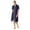 Peacoat, variant on Short Sleeve Zip Front Robe with pockets, Women's Sizes XS-5X