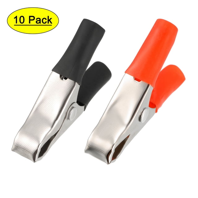 Uxcell 10A Clips de batería, pinzas de cocodrilo, 10 unidades