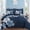 Navy Blue, variant on Yellow Floral Comforter Set Queen Size 7 Pieces Bed in a Bag Comforter and Sheet Set All Season
