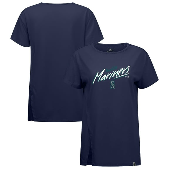 Women's Levelwear Navy Seattle Mariners Influx Sizzle T-Shirt