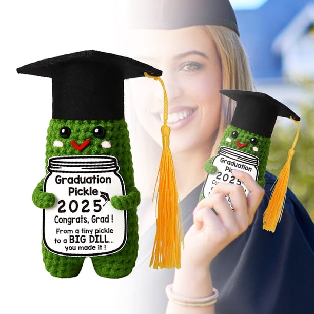 Juguetes de graduación de hilo: adorables gorros de graduación y diplomas, peluches únicos para fiestas de graduación y aulas.