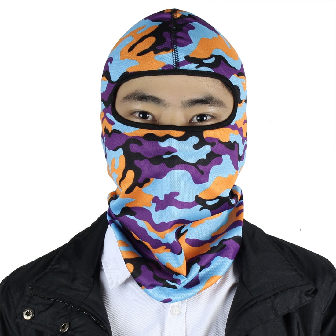 Outdoor Lycra Camouflage Style Balaclava Full Face Mask Hood Headwear Colorful by Unique-Bargains