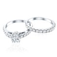 thumbnail image 4 of Rosec Jewels Lab Grown Diamond Teardrop Engagement Ring with Wedding Band - EF-VS Quality, 14K White Gold, US 9.00, 4 of 8
