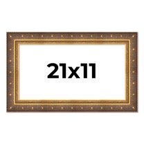 21x11 Frame Vintage Gold Solid Wood Picture Frame | 2.5 Inch Moulding Width | Ornate Bronze Museo