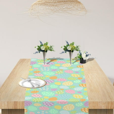 

Easter Gifts Decorative Table Banner Easter Table Flag Linen Digital Heat Transfer Table Runner Home Decor Tablecloth Oil And Stain Resistants Non Slip Easter Cute Decor
