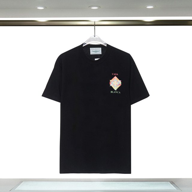 Casablanca 23 Primavera y novedad de verano estilo Fantasy Gate Starry Sky Castle casa letra logo camiseta de manga corta para parejas8217 negro