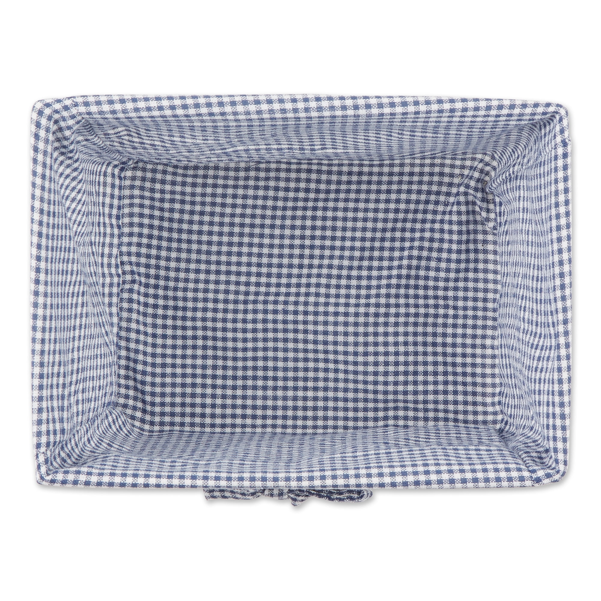 DII Chicken Wire Storage Baskets with Liner, Medium, Antique French Blue Gingham, 11x7.88x7", 2 Piece