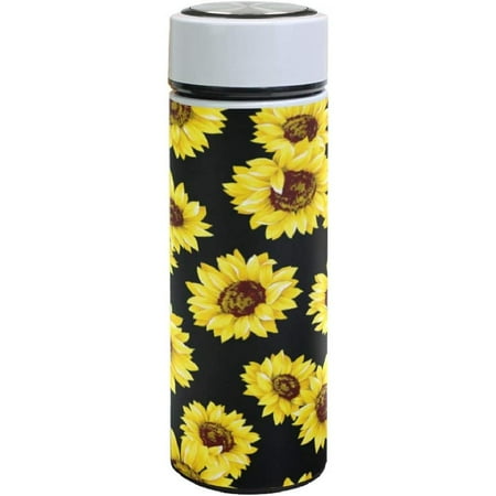

Flower Sunflower Vacuum Insulated Stainless Steel Water Bottle Floral Thermos Cup Water Bottle Travel Mug BPA Free Double Walled 17 OZ for Outdoor Sports Camping Hiking Cycling