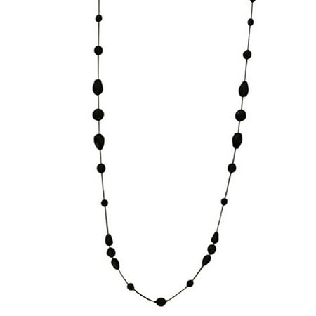 - 36 Inch Long Necklace for Women Handcrafted Black Czech Glass and Crystal Bead