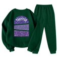 thumbnail image 3 of Trapstar Chandails Molletonnés à Col Rond pour Femmes Ensembles Manches Longues Graphiques Chandails Molletonnés pour Femmes Amples Trapstar Style de Rue Hip-hop Chandails Molletonnés à Enfiler+pantalon de Survêtement Ensemble pour Femmes de 2 Vêtements Classiques pour Femmes (Vert Foncé, L), 3 of 3