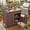 Dark Brown + Solid Fir Wood + One Large Drawer+3, variant on Outdoor Kitchen Island with Sink, 304 Stainless Steel Sink, Hose Hook Up & Faucet, Back Splash & 4 Wheels for Pizza Prep, Dark Brown