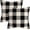 Black, variant on Rustic Aqua and White Buffalo Check Plaid Throw Pillows Farmhouse Decorative Throw Pillow Case Indoor Outdoor Cushion Cover Line Pillowcase for Couch Living Room Bedroom 18 x 18 Inch Set of 2
