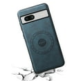 thumbnail image 2 of Phone Case for Google Pixel 7A, Strong Magnetic Compatible with Mag-Safe, Vintage PU Leather Men Women Cover, Non-Slip Grip Shockproof Protective Bumper Case for Google Pixel 7A, Blue, 2 of 4