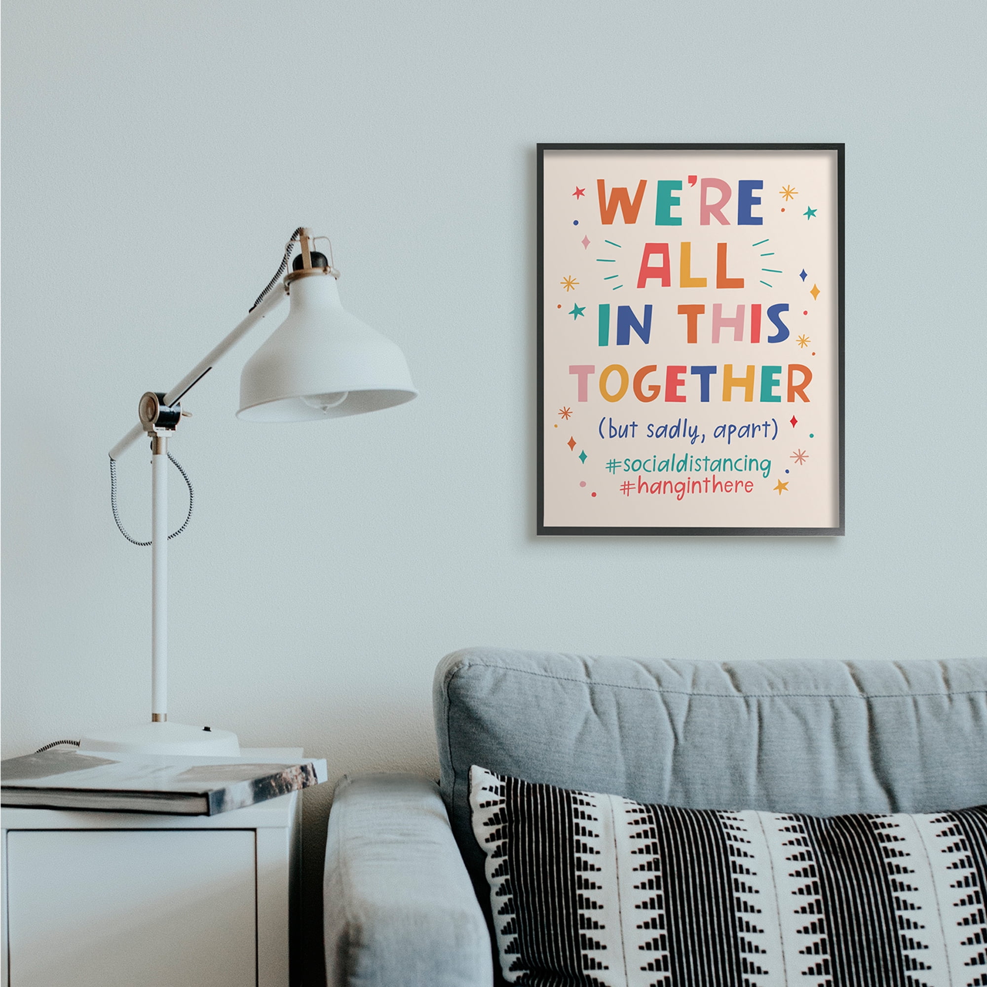 Stupell Industries All in Together But Apart Social Distancing Phrase Designed by Nina Seven
