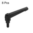 thumbnail image 3 of Uxcell 8 Pack M8 x 15mm Male Threaded Stud Adjustable Clamping Lever Handle Bolt Knob Black, 3 of 6