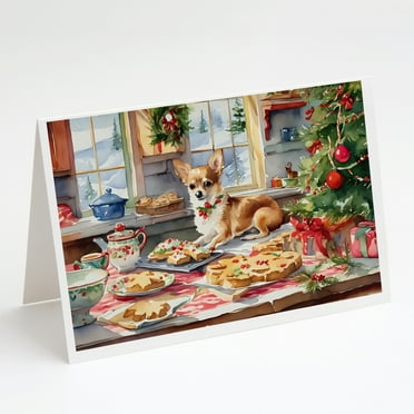 Chihuahua Christmas Cookies Greeting Cards Pack of 8 7 in x 5 in