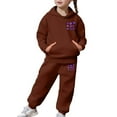 thumbnail image 7 of HUAXUN-Girls 2 Piece Outfits Toddler Girls Heart Print Sweatshirts Sweatpants Set School Outfits Girl Clothes Fall Winter Hoodie & Pants Sets(B-Brown,6-7 Years), 7 of 7
