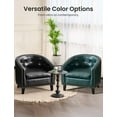 thumbnail image 6 of Upholstered Faux Leather Accent Chair - PU Leather, Cozy Button Tufted Armchair, Sturdy Frame, Premium Club Chair for Living Room Bedroom, Black, 6 of 7