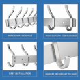 thumbnail image 4 of Wall Mounted Coat Rack with 4 Silver Stainless Steel Hooks for Towels and Coats, 4 of 5