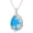 02-Lily Flower Turquoise Necklace, variant on Flower Necklace for Women Mother S925 Sterling Silver Rose Lily Daisy Lotus Tulips Flower Necklaces Jewelry for Christmas Birthday