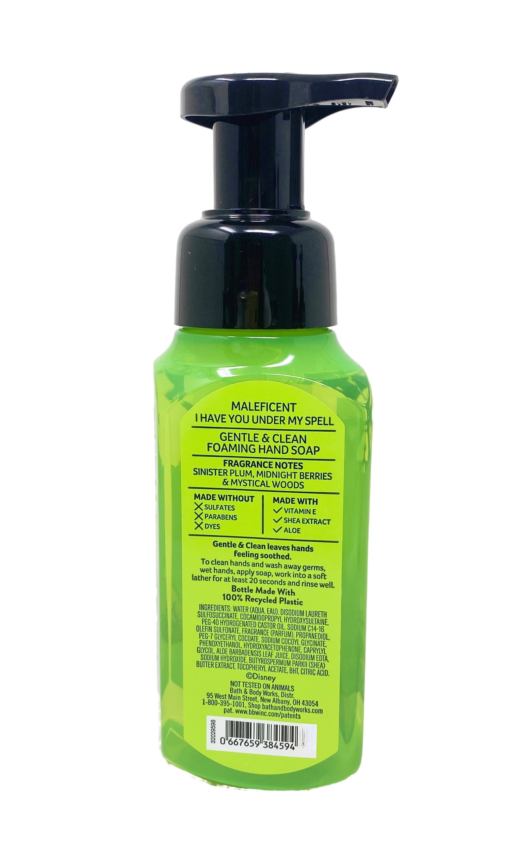 Bath & Body Works Disney Villains Collection Maleficent - 2 Piece Gentle & Clean Foaming Hand Soap Set with a Natural Oats Mini Soap.