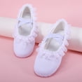 thumbnail image 5 of jianru Ballet Shoes for Girls Elastic Straps Non Slip Soft Sole Lace Canvas Professional Dance Shoes for Toddler Kids, 5 of 9