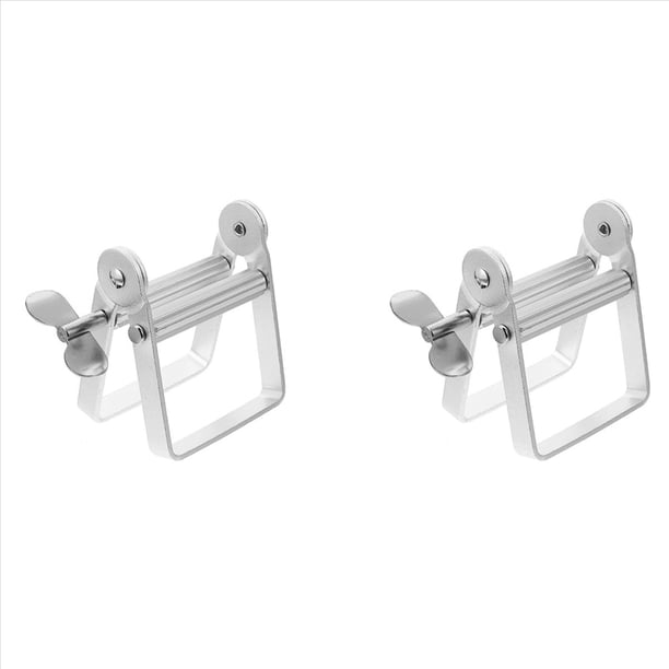 2X Exprimidor de Pasta de Dientes, Rodillo de Tubo de Metal, Dispensador de Pasta de Dientes Giratorio, Exprimidor de Tubo, Exprimidor de Acero Inoxidable A
