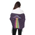 thumbnail image 4 of FORMRS Womens Scarf Winter Soft Long Big Warm Shawls Wrap Tassel Scarves, Colorful UFO, 4 of 9