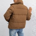 thumbnail image 4 of Stichou Womens Cropped Puffer Jacket Full Zip Quilted Jackets Warm Winter Coat Outerwear with Pockets Coffee L, 4 of 4