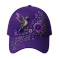 thumbnail image 4 of Under$8 Hats For Women Women Breast Cancer Awareness Baseball Cap Embroidered Hummingbird & Colorful Wildflower Print Hat Ribbon Design Support Headwear for Daily Outdoor Gsakboxl, 4 of 4