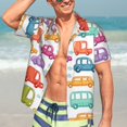 thumbnail image 7 of Honeii Doodle Cars Print Men’s Hawaiian Shirt,Classic Button-Down Short Sleeve Shirt, for Beach, Vacation, and Outdoor Activities,X-Large, 7 of 7