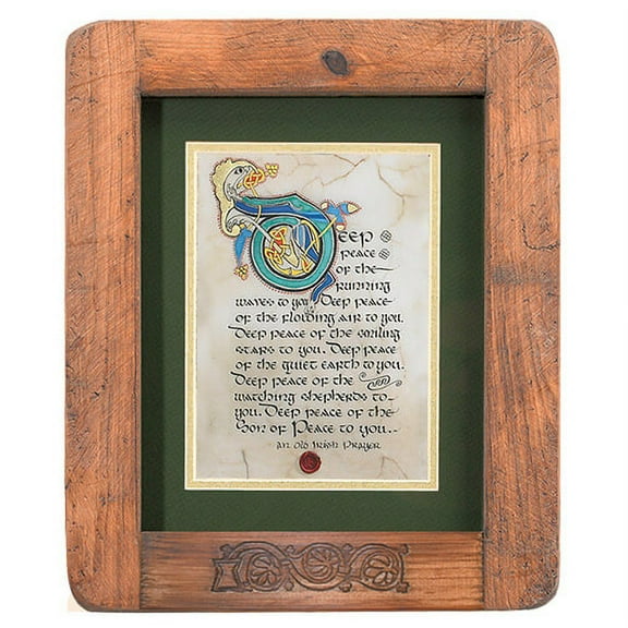 Celtic Card Company Deep Peace Unframed Green Prayer 10" x 8"